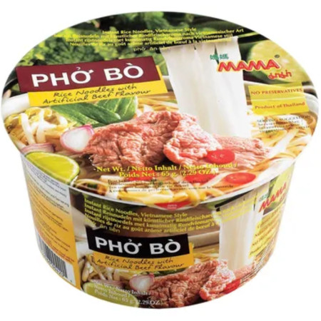 detail MAMA rýžová polévka v misce (PHO) 65g Hovězí (6)