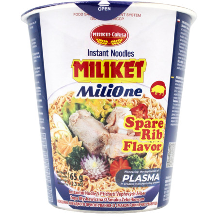 chi tiết Miliket instantní nudle kelímek 60g Spare Rib vepřové žebro (24)