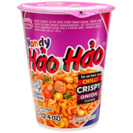 detail Mi hao hao Handy instantní nudle v kelímku 68g Chilli Crispy Onion (12)
