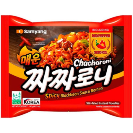 chi tiết Samyang Chacharoni Spicy Blackbean Chacharoni sauce ramen 140g