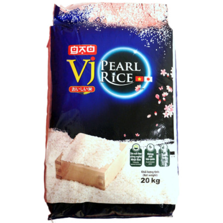 chi tiết VJ Pearl Rice 20kg Perlová rýže / Gao Viet Nhat