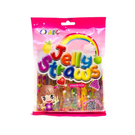 chi tiết ABC jelly straws 260g želé (Thach que) (13ks) růžový obal