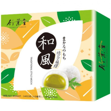 chi tiết Bamboo House mochi 140g (krabice) Green Tea - Tra xanh