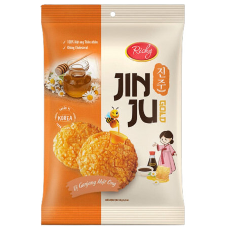 detail Richy Banh gao Jinju 120g (rýžové krekry) - s medem (mat ong)
