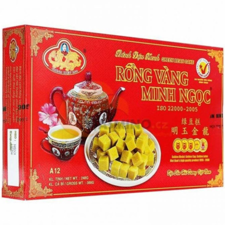 detail Banh dau xanh Rong Vang 240g - Sladké fazolové kostky (30)