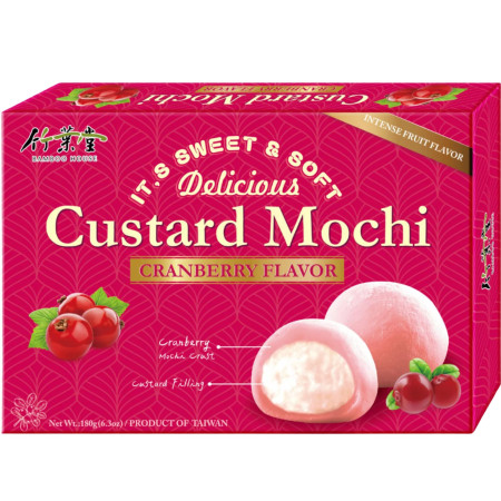 chi tiết Bamboo House Mochi 180g Custard Cranberry (krabice)
