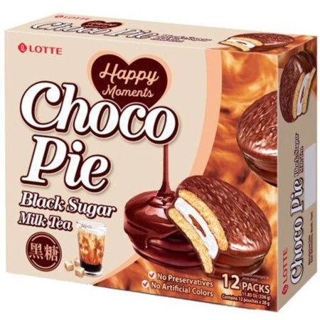 chi tiết Lotte Choco Pie 336g Black Sugar Milk Tea