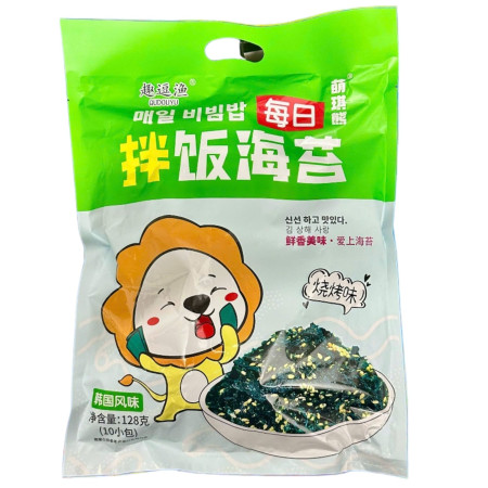 chi tiết Quyuxiong Rong Bien su tu 128g (10ks x 12,8g) - BBQ mořské řasy