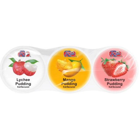 detail Rico pudding 195g (3ks x 65g) Assorted Fruit Mix / Thach (36)
