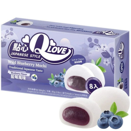 chi tiết QLove Mochi 80g koláčky Wild Blueberry Mochi (24)