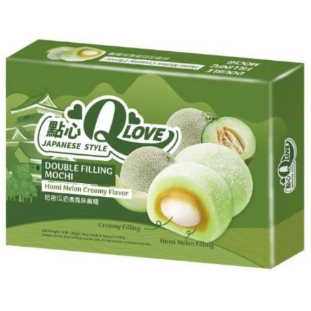 detail QLove Mochi Double Filling 180g koláčky Hami Melon (24)