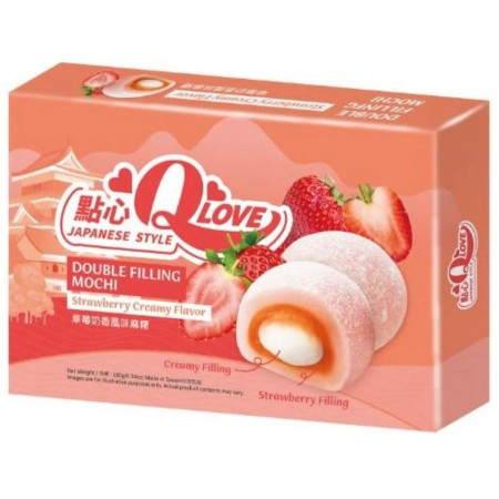 detail QLove Mochi Double Filling 180g koláčky Strawberry (24)
