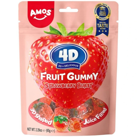 chi tiết Amos 4D Fruit Gummy želé 65g Strawberry Burst (36)