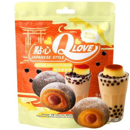 detail QLove Mochi 120g koláčky sáček Creme Brulee Flavor