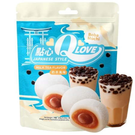 chi tiết QLove Mochi 120g koláčky sáček Boba Milk Tea Flavor