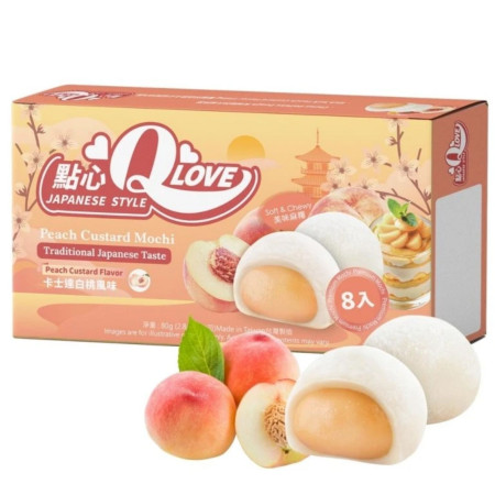 detail QLove Mochi 80g koláčky Peach Custard (24)