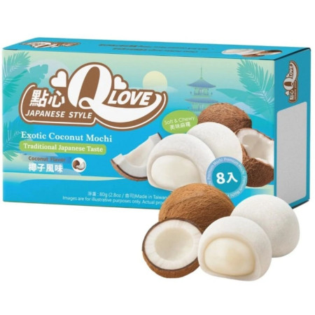 chi tiết QLove Mochi 80g koláčky Exotic Coconut (24)
