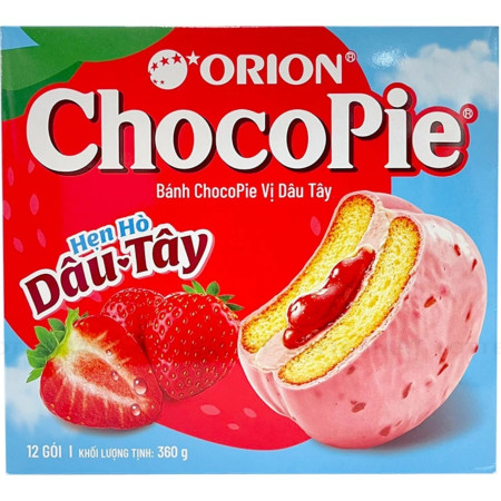 chi tiết Orion Choco Pie 360g Strawberry (8)