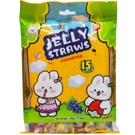 chi tiết Sweet Mellow Jelly Straws želé tyčinky 300g 15ks žlutý obal (Thach Que) (3