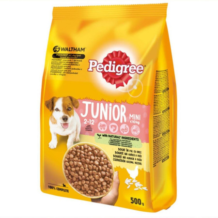 detail Pedigree granule 500g Junior mini 2 - 12 měsíců Kuřecí s rýži (12)