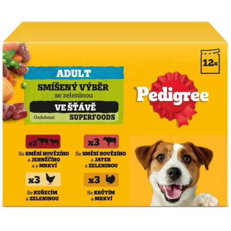 chi tiết Pedigree kapsle 100g x 12ks Smíšený výběr Mix ve šťávě DR57X (4)