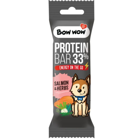 chi tiết Bow Wow proteinová tyčinka 33% Losos a Bylinky 32g (30)