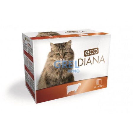 chi tiết eco Diana Cat 12x100g kapsičky Hovězí v omáčce (4)