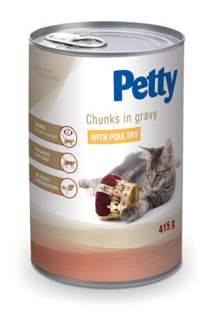detail PETTY konzerva pro kočky 415g drůbeží (10)