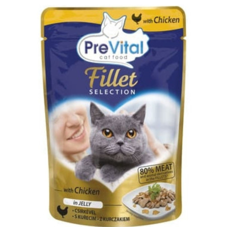 detail Prevital nat NM kapsa kočka 85g kuřecí v želé (Fillet selection) (28)