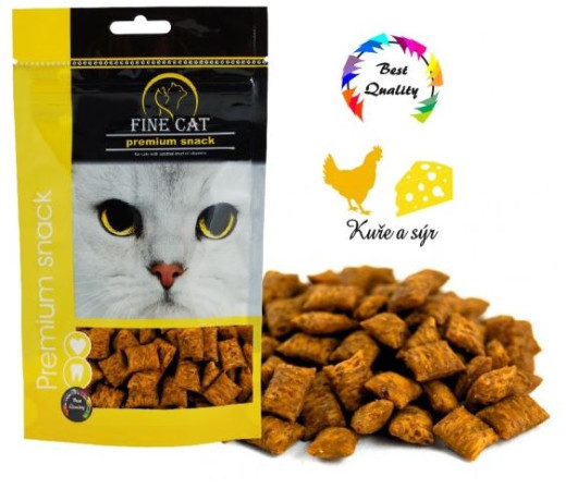 chi tiết Fine cat Doypack 80g - Kuřecí se sýrem Plněné polštářky