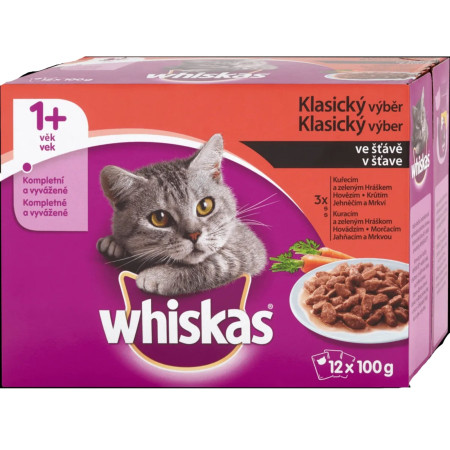 detail Whiskas kapsa 12ks x 100g Klasický výběr ve štávě (4)