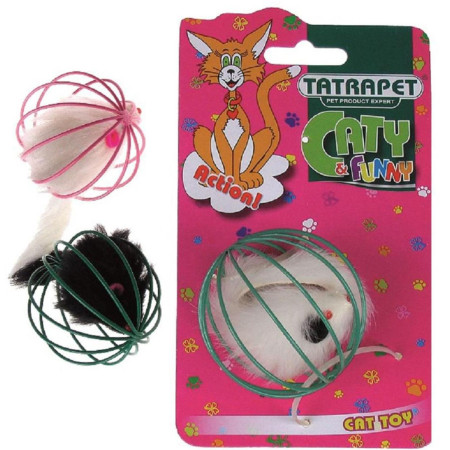 detail Tatrapet hračka pro kočku Myš v kouli lopte 6cm (Catty Funny) (8)