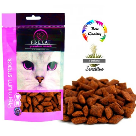 detail Fine cat Doypack 80g - Sensitive s Jukou Plněné polštářky (14)