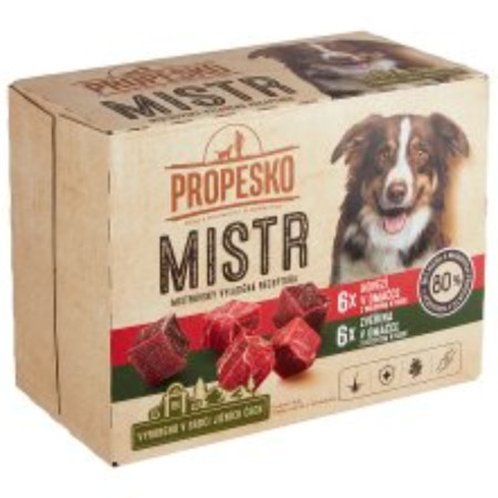 detail Propesko Mistr kapsička 12x85g Hovězí + zvěřina