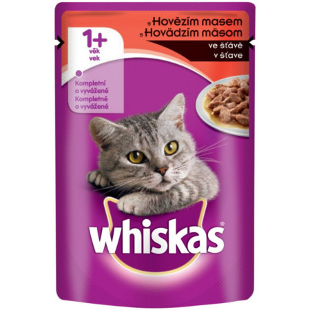 detail Whiskas kapsa 85g hovězí ve šťávě (28)