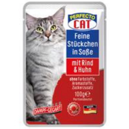 detail Perfecto Cat 100g kapsa Feine - hovězí a kuřecí v omáčce (20)