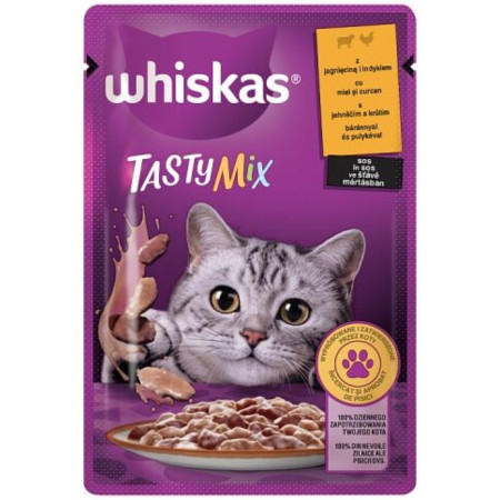 chi tiết Whiskas kapsa 85g Tasty Mix Jehněčí a krůží (28)