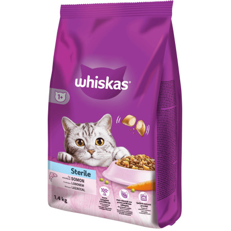 chi tiết Whiskas granule 1,4kg Steril Losos 1+ (6)