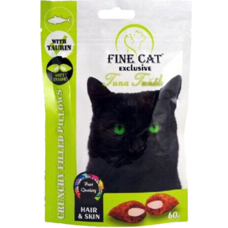 detail Fine Cat Exclusive plněné polštářky pro kočky 60g Hair Skin Tuňák (14)