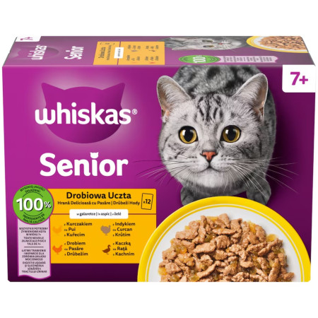 chi tiết Whiskas kapsa 12ks x 85g Senior Drůbeží hody ve šťávě (4)