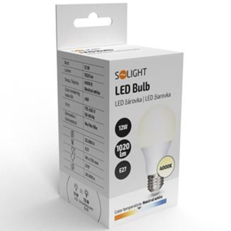 detail Solight LED žárovka klasický tvar 12W E27 4000K 270° 1020lm