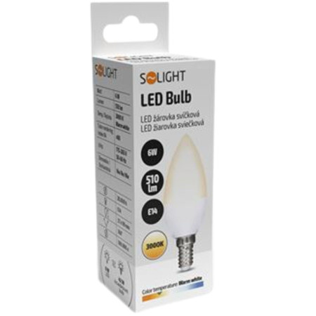 chi tiết Solight LED žárovka svícka 6W E14 3000K 510lm