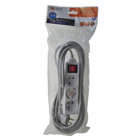 chi tiết Solight prodlužovací přívod 3z 5m 3x1mm2 bílý vypínač 40/bal