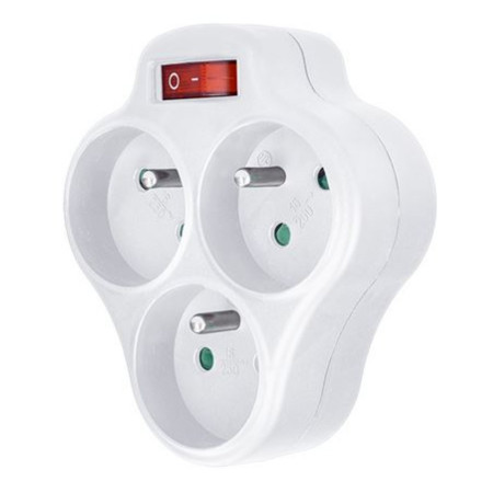 detail Solight rozbočka 3x10A bílá vypínač 100/bal