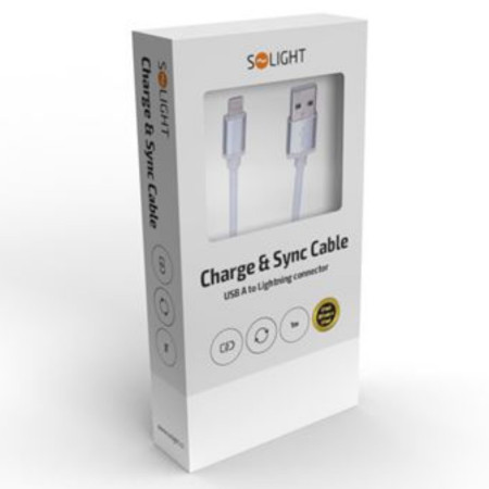 chi tiết Solight Lightning kabel, USB 2.0 A konektor - Lightning knektor 1m 10/bal