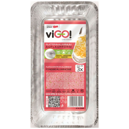 chi tiết Vigo Grilovací miska Aluminium 3ks 20x11,5x6cm