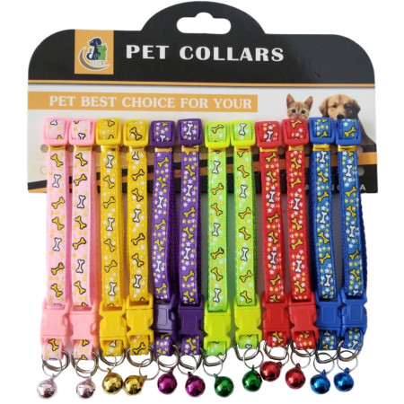 detail Obojek pro psa vzor - kost barevná (bal/12ks)