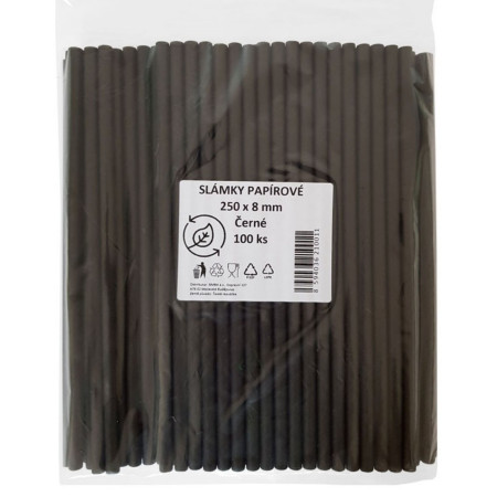 chi tiết ESHOP - Slámky (Brčko) plastové 250x8mm 100ks černé