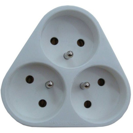 chi tiết Solight rozbočka 3x10A trojúhelník bílá