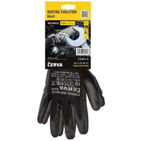 detail Rukavice ČERVA Bunting Evo Black - číslo 8 (bal/12pár)
